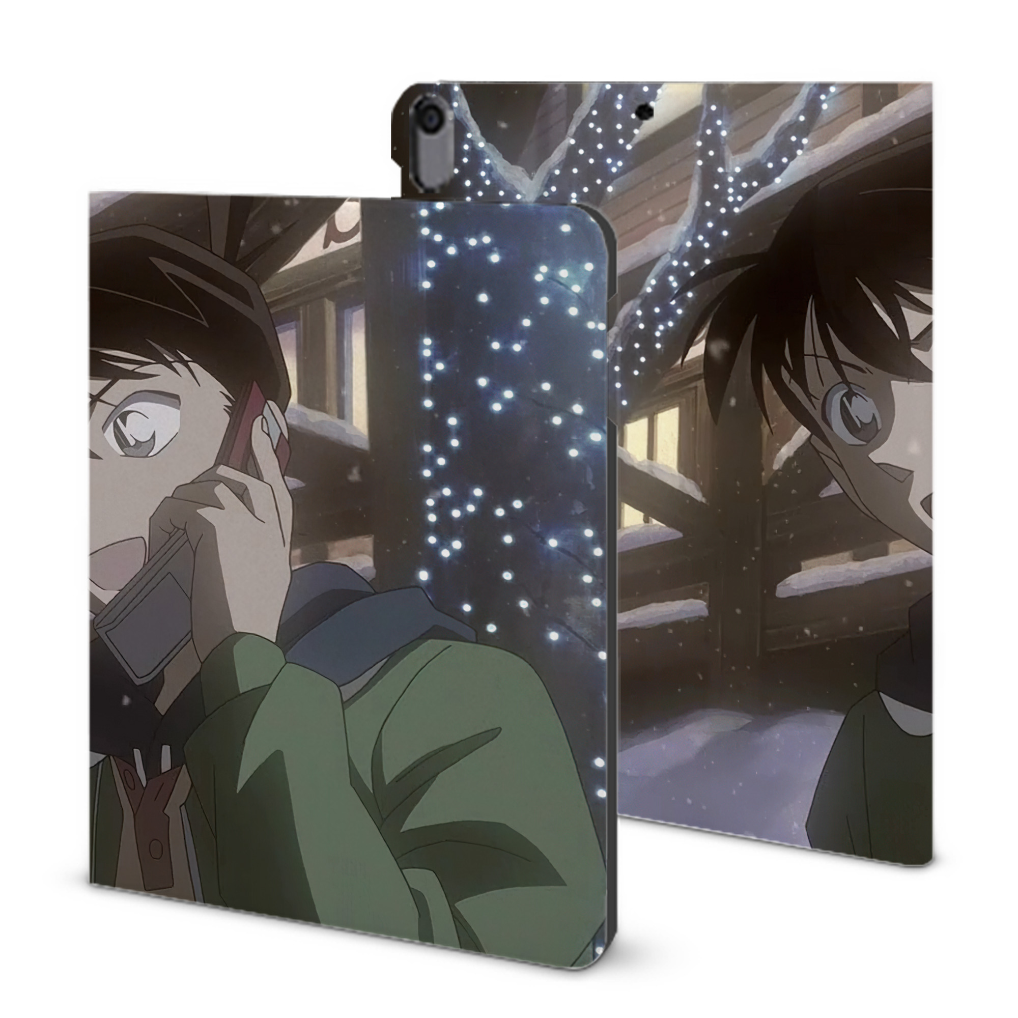 （画像用） 名探偵コナン Detective Conan IPad ケース ブック型 PUレザー TPU 耐衝撃 軽量 薄型 ペン収納なし 全面保護 IPad 各モデル対応